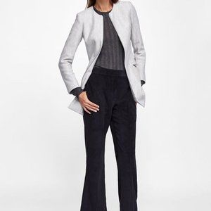Zara Basic Collection Gray Full Zip Long Coat